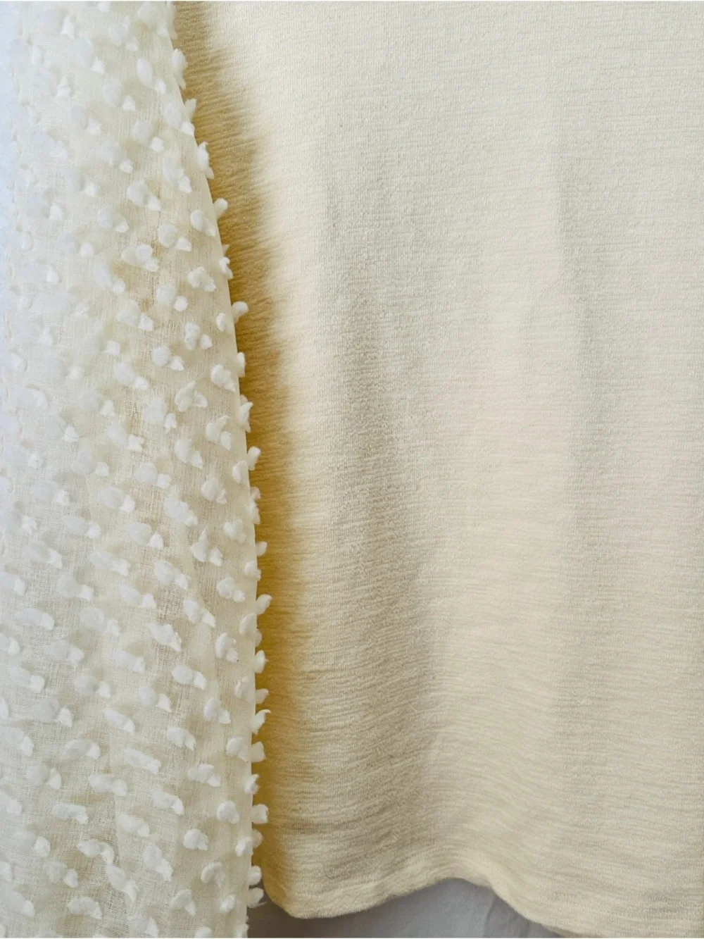 Maeve Anthropologie Ivory Puff Sleeve Swiss Dot Top Size Large